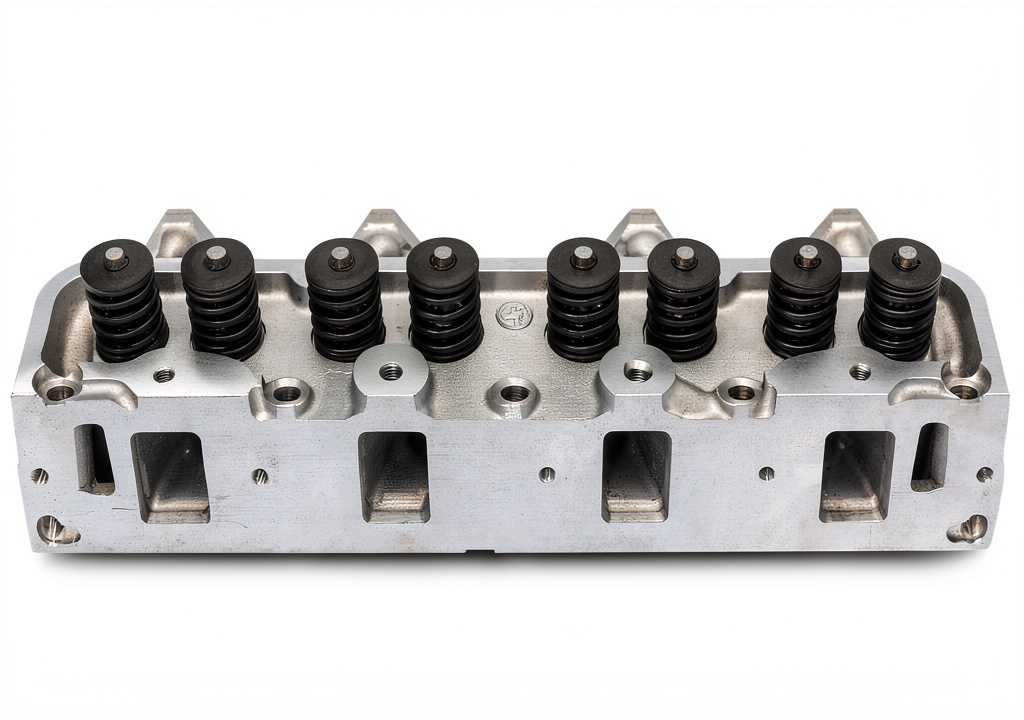 Edelbrock 60069 cylinder head installed on a Chevrolet engine
