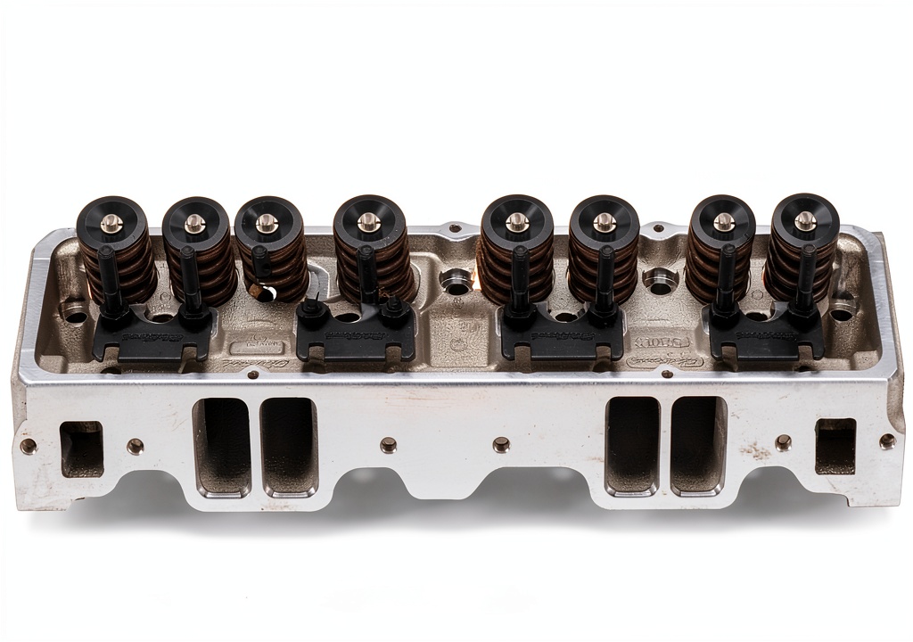 Edelbrock 5087 cylinder head installed on a performance engine