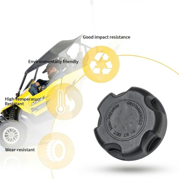 M MATI Black Plastic Fuel Cap for Polaris UTV Rear Fit 5439075 5433687-3