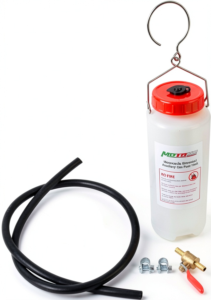 MOTO4U auxiliary fuel tank installed on a motorcycle