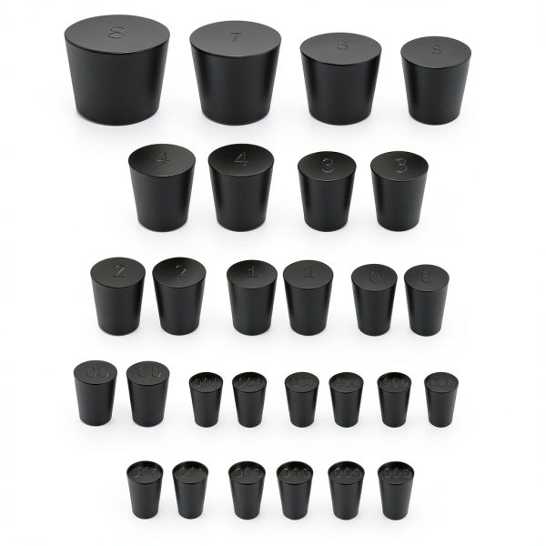 XVTHOAKU 30Pcs Solid Rubber Stoppers #000 #8 Sizes Lab Use-0