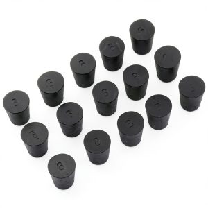 Rubber Stoppers 15-Pack Solid Black Lab Plug Enjoyist #3 23mm-0