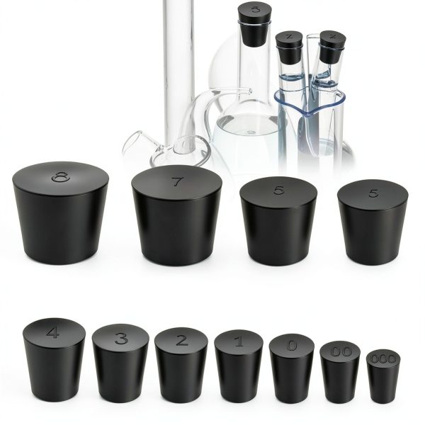 XVTHOAKU 30Pcs Solid Rubber Stoppers #000 #8 Sizes Lab Use-2