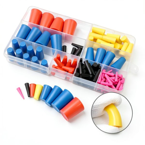40PCS Silicone Rubber Stoppers, 8 Sizes High Temp Silicone Rubber Protective Tapered Plug Assortment Kit,Masking System Kit Perfect for Powder Coating, Painting, Anodizing, Plating & Media Blasting-5