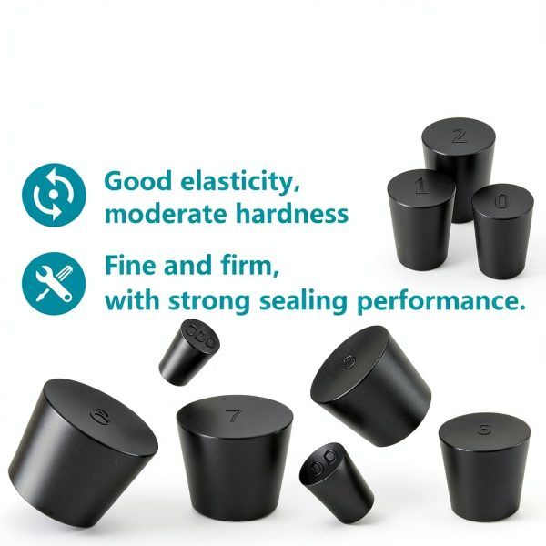 XVTHOAKU 30Pcs Solid Rubber Stoppers #000 #8 Sizes Lab Use-5