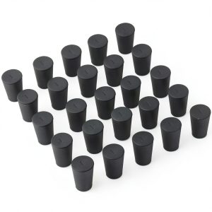 Rubber Stoppers 25-Pack Black Plug 19mm x 14mm x 26mm by Enjoyist-0