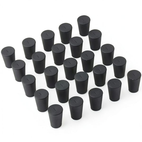 Rubber Stoppers 25-Pack Black Plug 19mm x 14mm x 26mm by Enjoyist-0