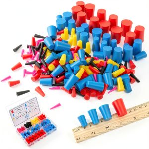 250Pcs Rubber Plugs Kit 8 Sized Tapered Rubber Stoppers Plugs for Holes Assorted Sizes, 1/32" to 1" High Temp Silicone Stoppers for Coating, Hole, Painting Protection, Sealing Holes-0