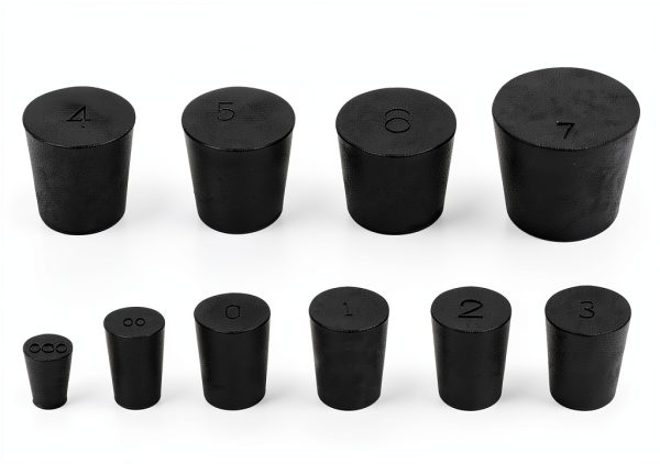 Rubber Stoppers 19-Pack Assorted Sizes 000‑7 Enjoyist Premium Black-3