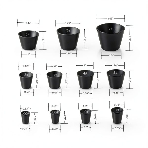 Rubber Stoppers Newflager Natural Rubber Lab Plug 11 Sizes 000#-8#-1