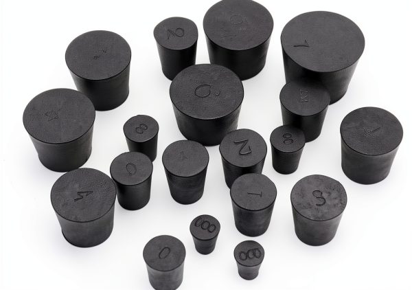 Rubber Stoppers 19-Pack Assorted Sizes 000‑7 Enjoyist Premium Black-2