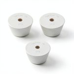 FastRack Drilled Rubber Stopper (#10-3 Pieces) | Solid Rubber Stopper Bungs for use with Fermentation Airlock | Durable Carboy Bung |Tapered Bung for Corking Home Brewing Glass Carboys-0