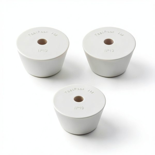 FastRack Drilled Rubber Stopper (#10-3 Pieces) | Solid Rubber Stopper Bungs for use with Fermentation Airlock | Durable Carboy Bung |Tapered Bung for Corking Home Brewing Glass Carboys-0