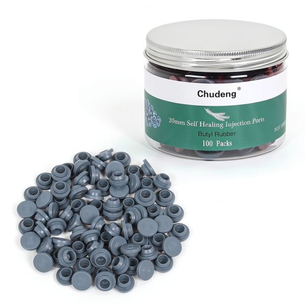 20mm Vial Rubber Stoppers by Chudeng 100 Count Self Healing Butyl Seal-0